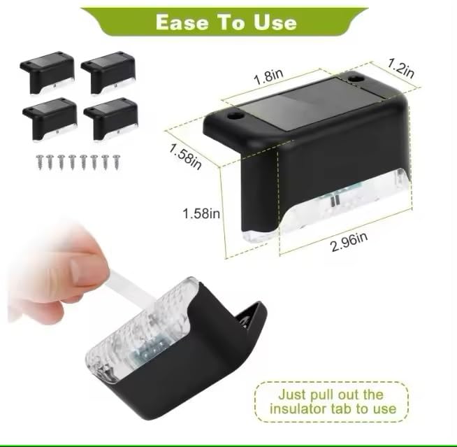 Solar Deck Lights Outdoor – Pack of 8 | Waterproof LED Pathway & Fence Lighting