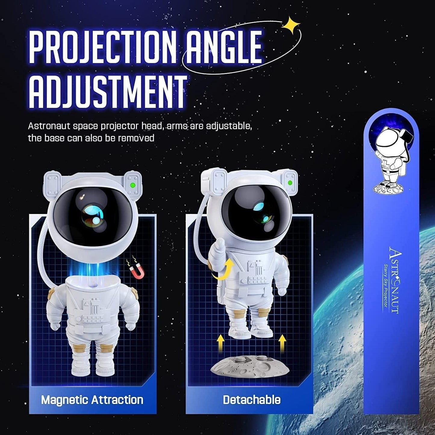 Astronaut Galaxy Projector - 360 Magnetic Head Rotation