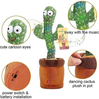 Interactive LED Cactus Toy – Dancing, Singing, and Talking Plush for Children
