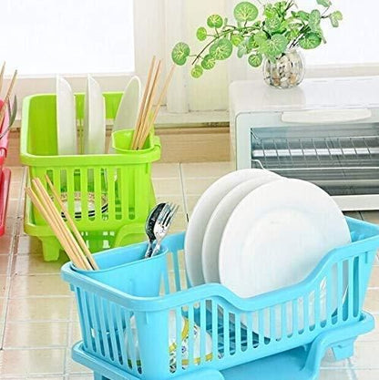 3 in 1 Kitchen Dish Drainer – Multi-Functional Rack for Drying, Organizing & Storing