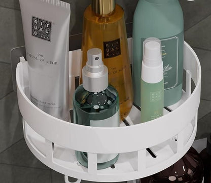 Wall-Mounted Bathroom Shelves with Hooks – Pack of 2