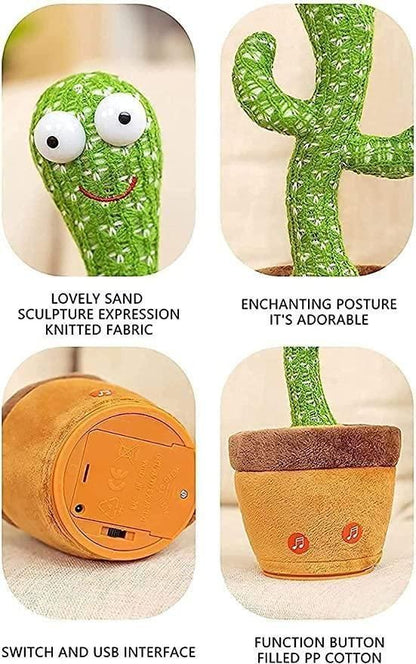 Interactive LED Cactus Toy – Dancing, Singing, and Talking Plush for Children