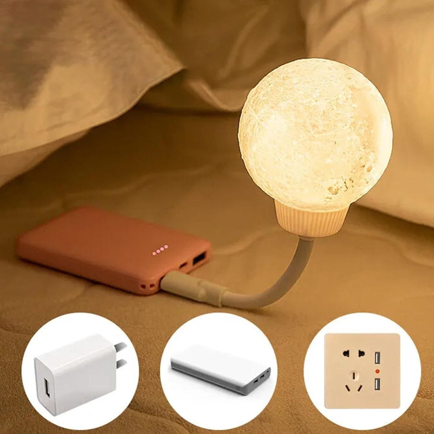 Moon Lights for Bedroom | Moon LED Night Light - Lamp for Home & Office (1 Pc)