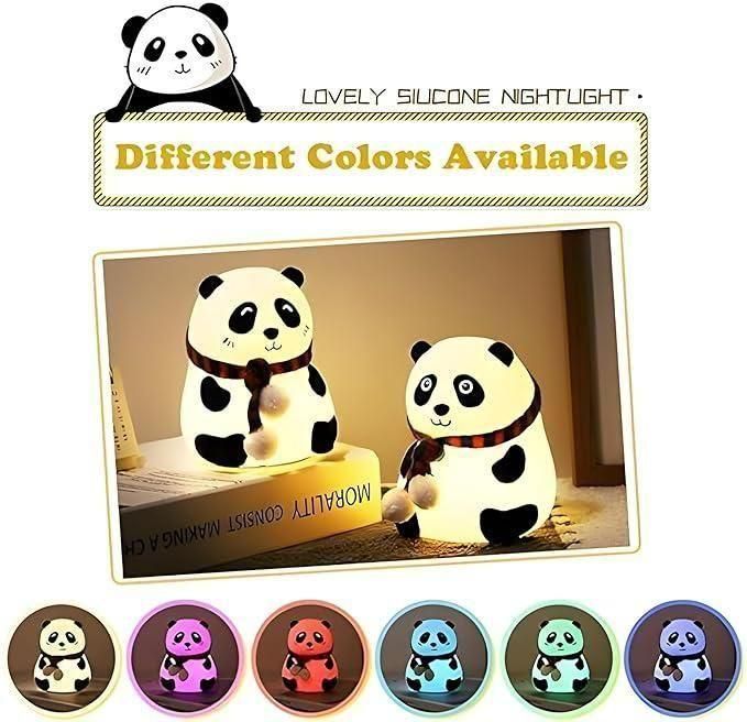 Cute Panda Light Lamp for Kids – Soft Silicone Touch Lamp