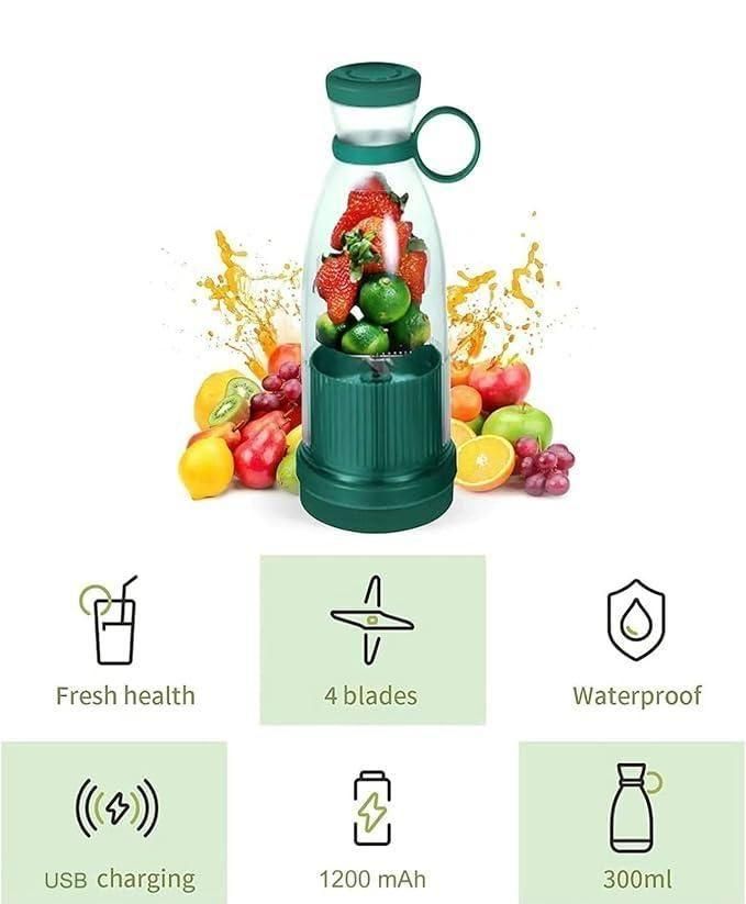 USB Rechargeable Juicer Bottle – Portable Mini Blender for Travel, Office & Gym