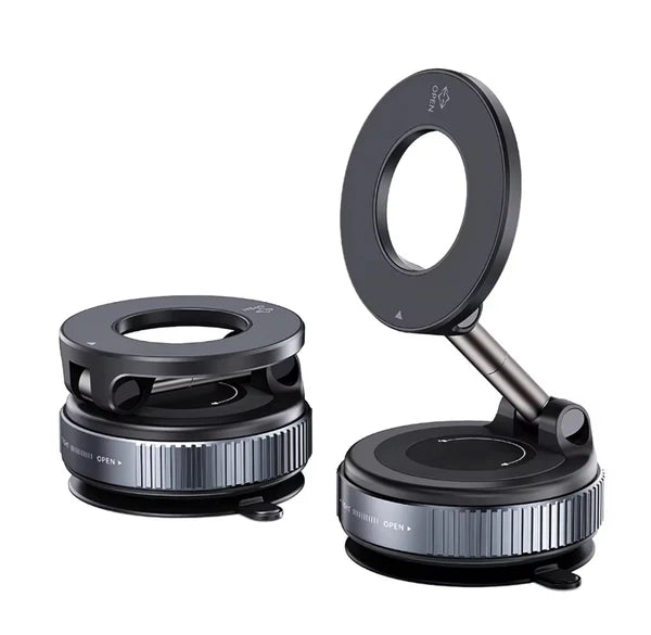 Magnetic Suction Phone Holder – 360° Rotating Stand for Car, Desk, Kitchen & Gym