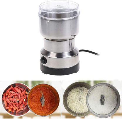 Electric Smash Machine – Multifunction Grain, Nut & Coffee Grinder (300W, Silver)