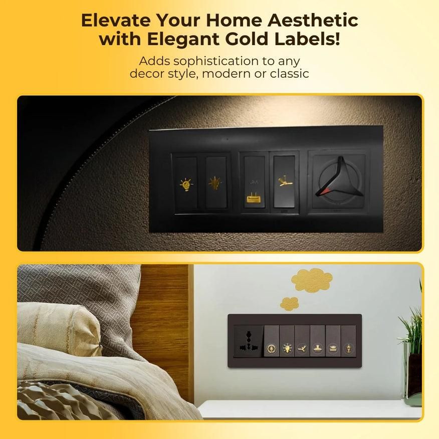 Gold Switch Stickers – Elegant & Functional Labeling for Your Switchboard
