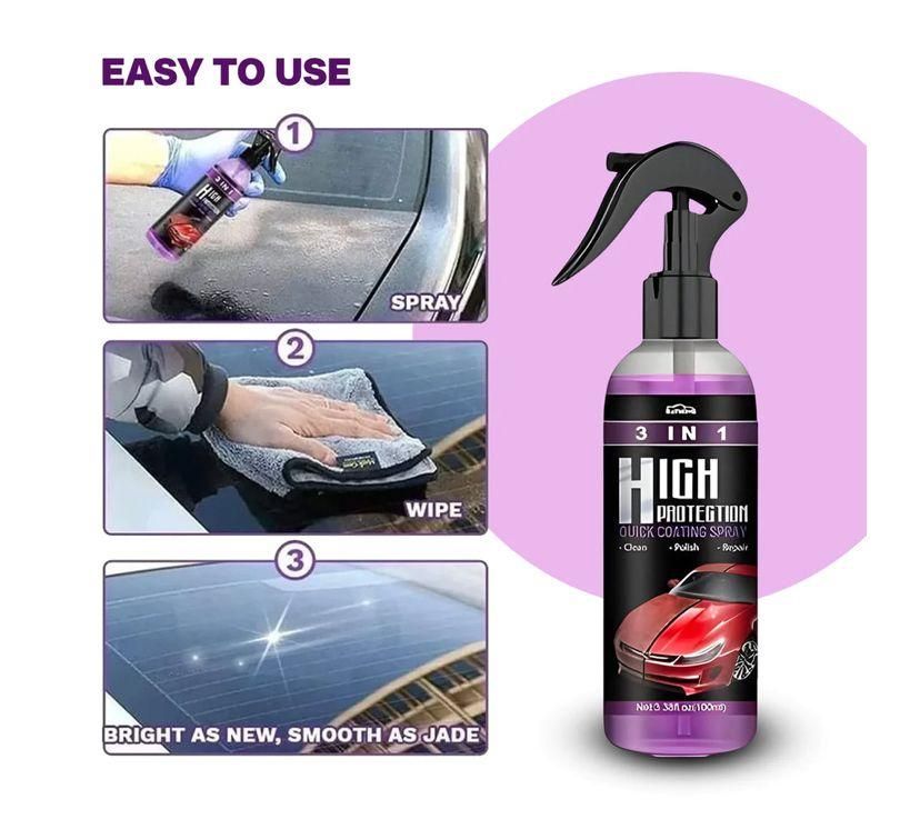 Protective Coating Spray for Cars, Bikes, & Home – 3 in 1 Formula (Pack of 2)