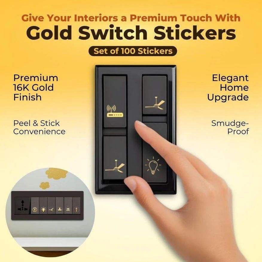 Gold Switch Stickers – Elegant & Functional Labeling for Your Switchboard