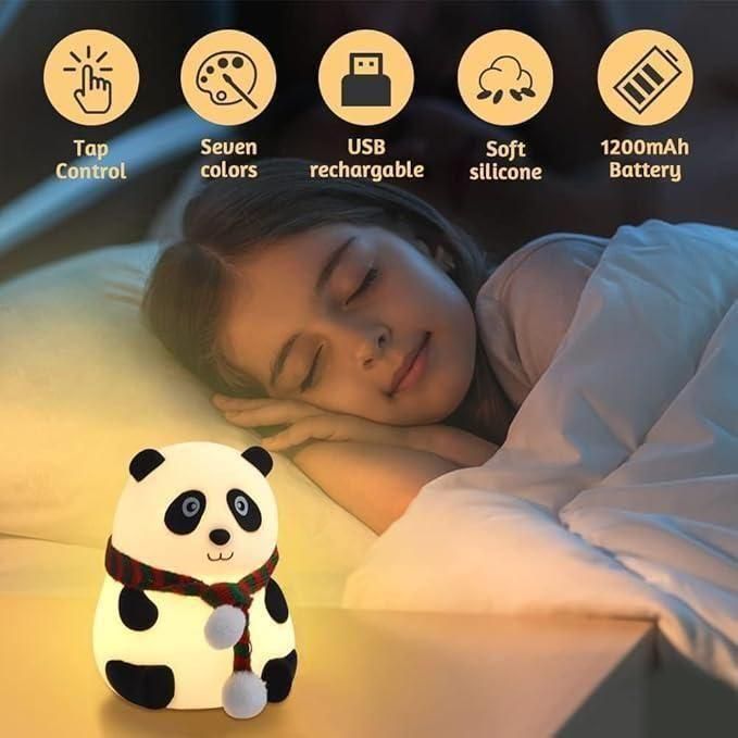 Cute Panda Light Lamp for Kids – Soft Silicone Touch Lamp