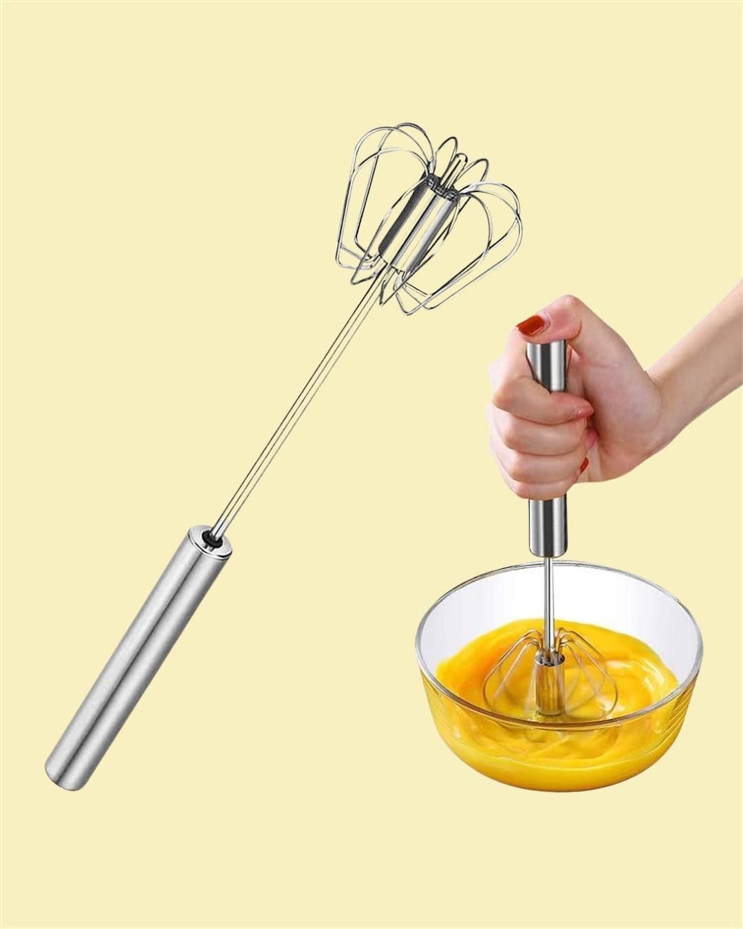 Manual Stainless Steel Kitchen Hand Whisk Mixer (Balloon Whisk)