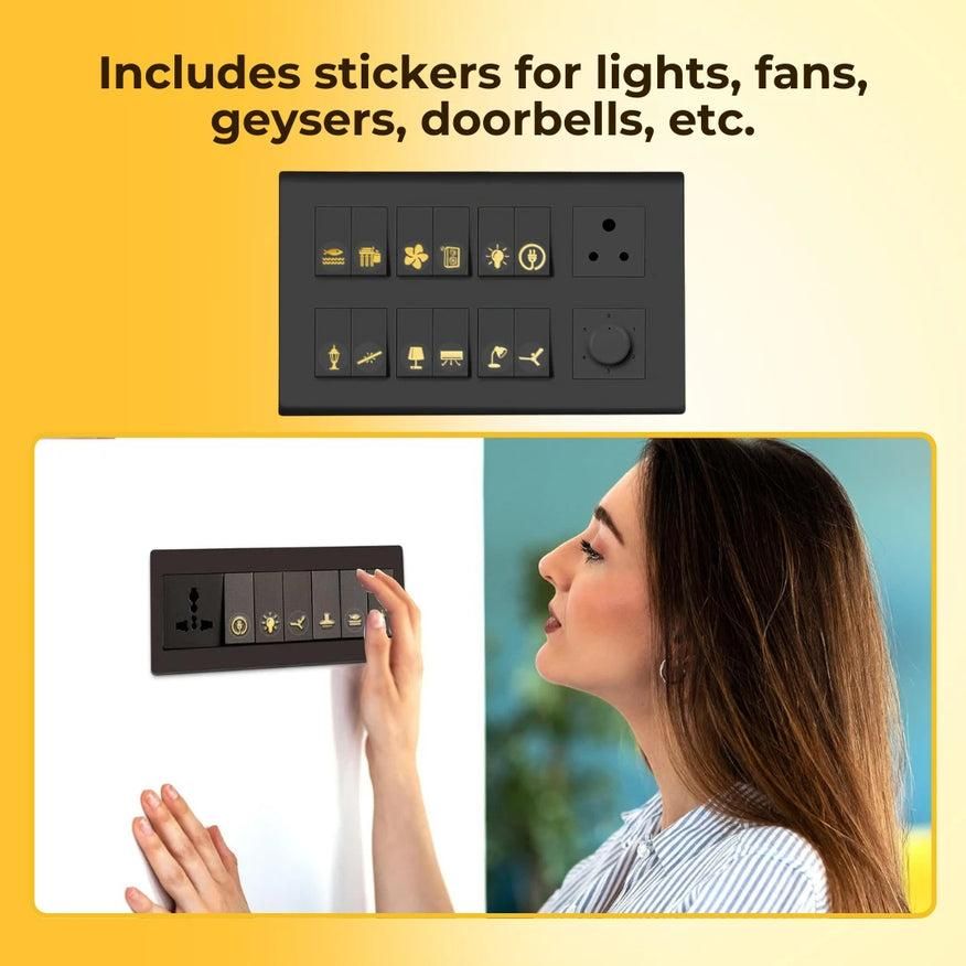 Gold Switch Stickers – Elegant & Functional Labeling for Your Switchboard