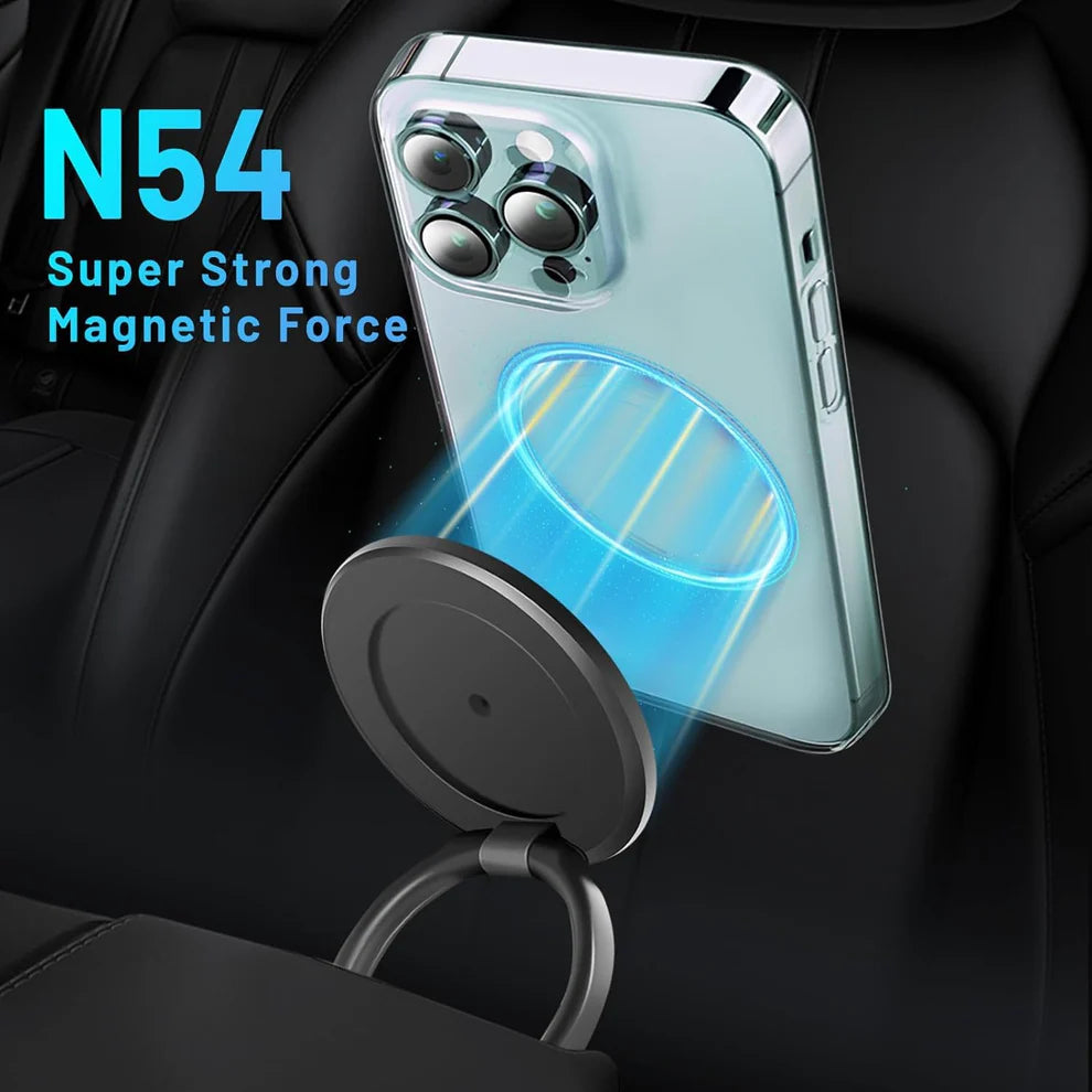 Magnetic Suction Phone Holder – 360° Rotating Stand for Car, Desk, Kitchen & Gym