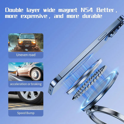Magnetic Suction Phone Holder – 360° Rotating Stand for Car, Desk, Kitchen & Gym